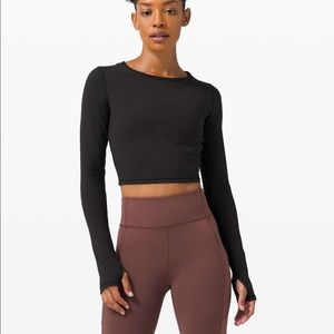 Lululemon Wunder Train Black Long Sleeve Shirt Size 8